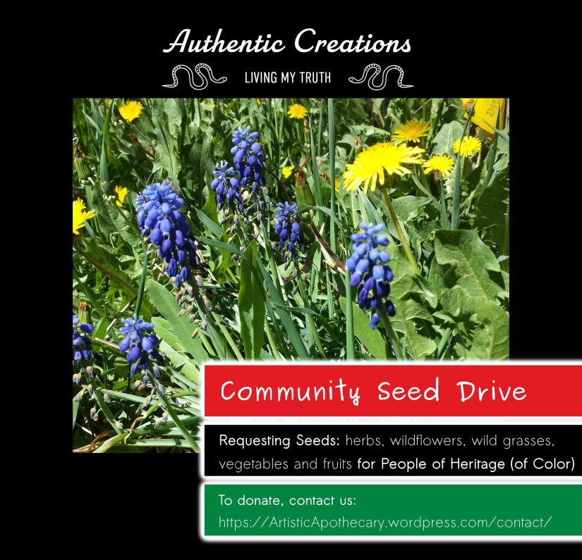 Community Seed Drive requesting Seeds: herbs, wildflowers, wildgrass, vegetables and fruits